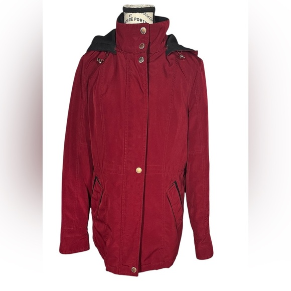 NAUTICA women’s classic Jacket Sz M Lightweight Quilted Lining - Red/Black EUC - Picture 2 of 7